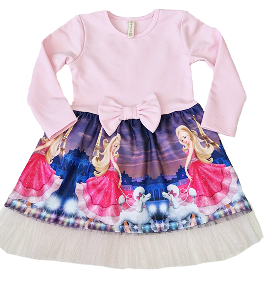 Рокля “Барби в Париж” в два цвята
